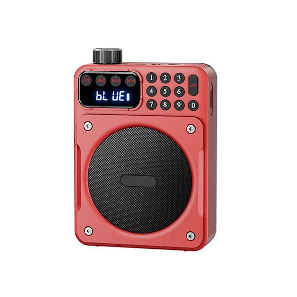 Mini Bærbar FM Radio Avtakbart Oppladbart Batteri Radioer Rød