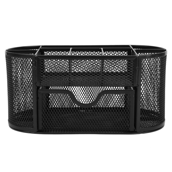 Multifunktion pennhållare 9 rutnät Penna Organizer Korg Desktop Kontorsmaterial8009 Svart