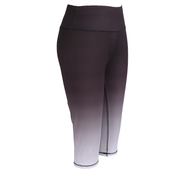 Kvinder Højtaljede Yogabukser Gradient Sort Balde Løfter Ben Slankende Fitness Tight Cropped BukserL