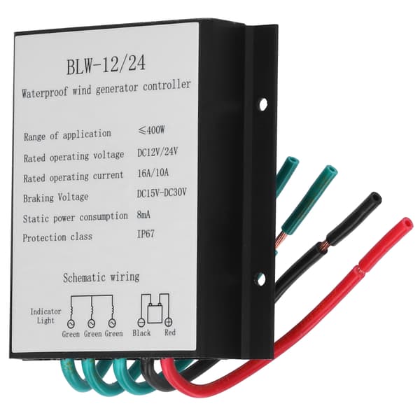 BLW‑12/24 400W Vindgenerator Turbinkontroll Vattentät Batteriladdningsregulator