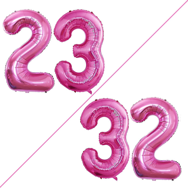 40 Tommer Rosa Nummerballoner 23 32 Jumbo Folie Helium til Fødselsdagsfest Dekorationer Jubilæumsbegivenhed