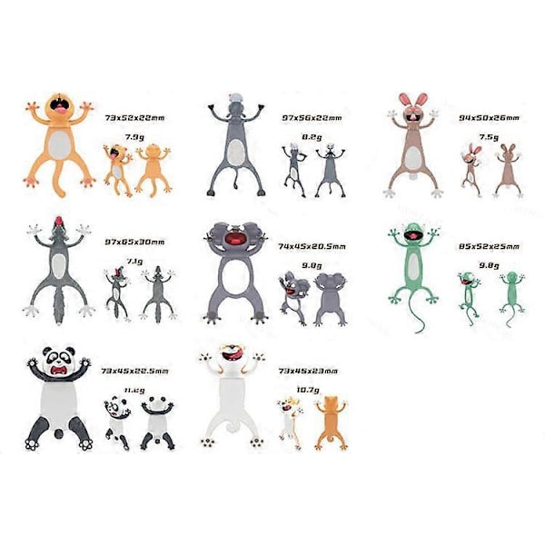 Hauska 3D Sarjakuva Kirjanmerkki Eläimet Lukeminen Kirjanmerkit Opiskelijoille Toimistotarvikkeet Luova Lahja Ihanteellinen Pojille Tytöille (Koala)