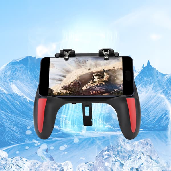 Mobiltelefon Spelkontroll med Dubbla Kylfläktar Värmeavledning Gamepad Power Handle