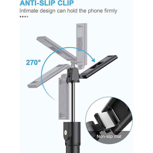 Vit Bluetooth Selfie Stick, 3 I 1 Mini Stativ Teleskopisk Smartphone Monopod Med Fjärrkontroll Aluminiumlegering För Iphone 13 12 11 Pro Max/xs/xr/x/