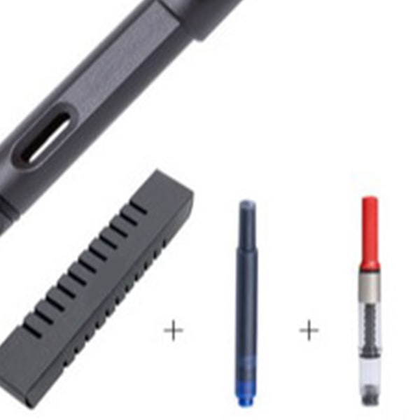 Frosted Black Trekantet Tredimensionelt Pennegreb Synligt Blæk Kalligrafi Fountain Pen Sæt