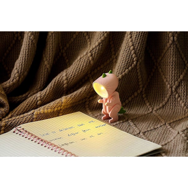 Pink Dinosaur Skrivebordslampe - Dinosaur Legetøj Børnelampe, Tegneserie Dinosaur Natlampe Borddekoration til Børneværelse, Stue, Soveværelse