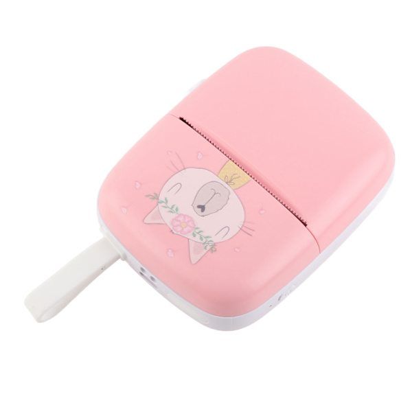 Lomme termoprinter Mini HD Bluetooth blækfri lommetelefonprinter til studerende, pink