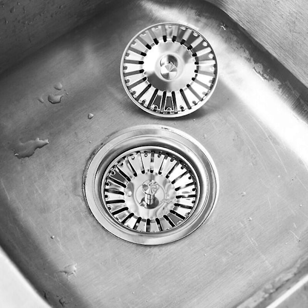 Diskho sil i rostfritt stål, diskbänkskorg sil för diskho (Diameter: 84mm)