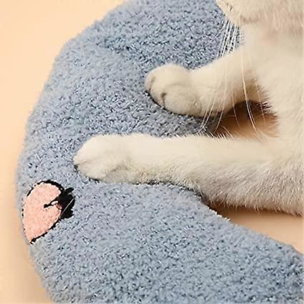 Liten Kudde för Katter, Ultra Mjuk Fluffig Lugnande Leksak Halv Donut Cuddler för Ledavlastning Sömnförbättring Maskintvättbar