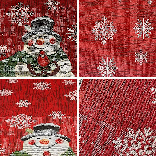 Bordslöpare Jul, Heminredning Inomhus Kardinal Snöflinga Snögubbe Dekorativ, Linne Bord