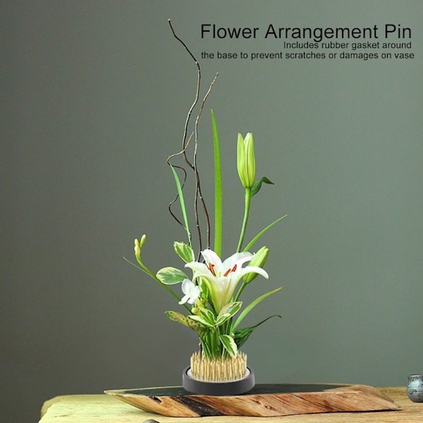 Pyöreä kukka-asetelma Pin Ikebana Kenzan Kukka-asetelma Kiinteä järjestelytyökalu (Dia. 40mm)