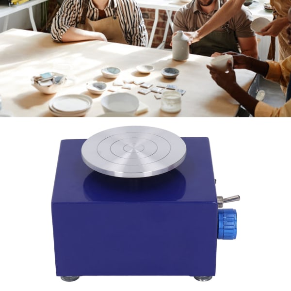 Levande färger mini keramikhjul för barn - rostsäker skivspelare, förälder-barn interaktion, 100-240V AU-kontakt Durk Blue