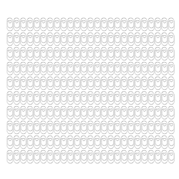250 Styck Fancy Gem Små Hjärtform Plast Täckt Tråd Allmänt Använd Söta Gem för Hemma Skola Office Silver Färg
