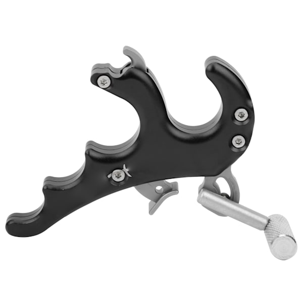 Metallfrigöringshjälpmedel Fyra fingrar Grip Tummen Bromsok Trigger Compound Bow Tillbehör svart