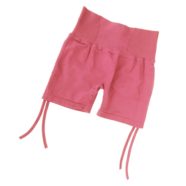 Yogashorts Ergonomiska högmidjade rumpa lyftande sömlös dragsko Workout Löpshorts för kvinnor M Rosa