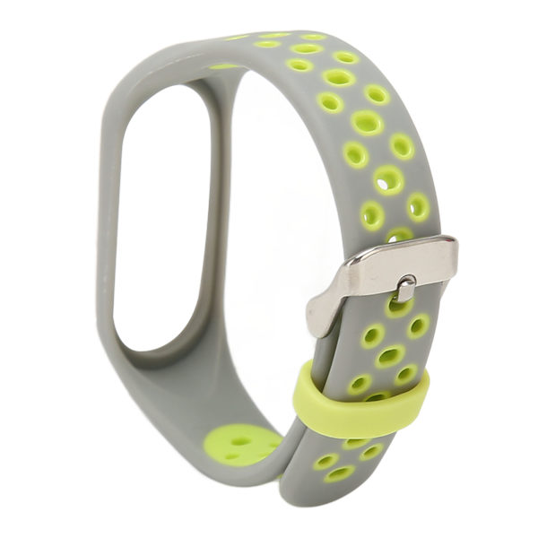 Ersättningsarmband Fullt skydd Justera Storlek Mjuk Silikon Smart Armbandsrem för Mi Band 7 Grågrön