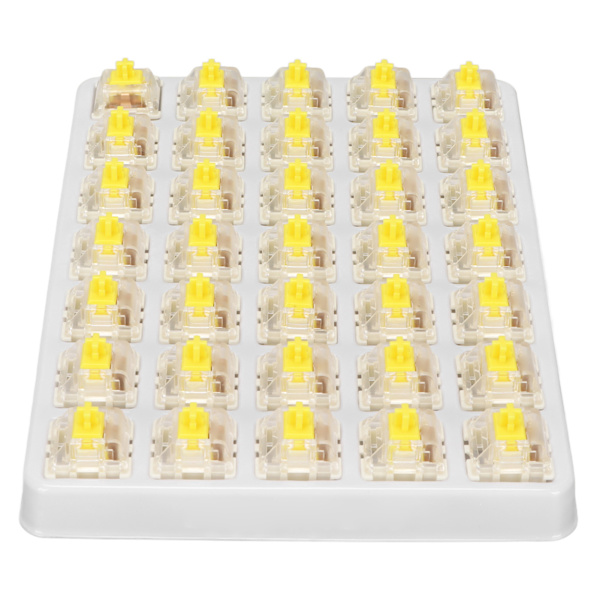 35 st G Yellow Pro-brytare för tangentbord, förlubrifierade, 3-stift, RGB SMD, linjära enkelspiralfjäderbrytare för mekaniskt tangentbord