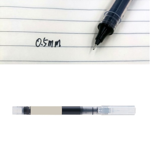 Black Gel Ink Pen Hurtigtørrende Fine Point 0,5 mm Rolling Ball Liquid Ink Pen til notatjournalisering