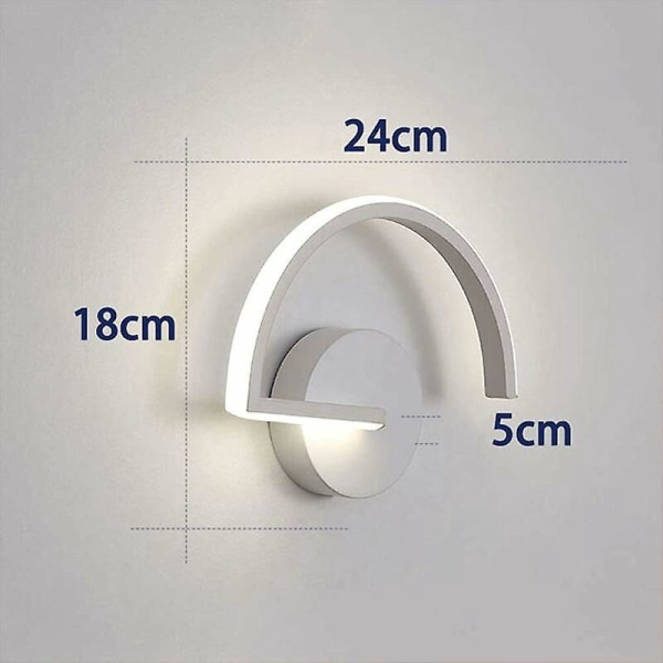 Modern LED-vägglampa inomhus, 8W, varmvit, metallvägglampa för sovrum, vardagsrum, trappa, hall