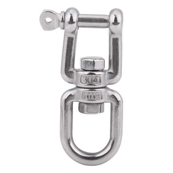 Kraftig 304 rustfritt stål svingbar ring snap rullende sjakkelenhet (6 mm)