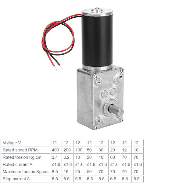 Alennussähkövaihteistomoottori käännettävä kierukkavaihdemoottori 8mm akseli - 1 kpl 12V,10RPM 12V,10RPM