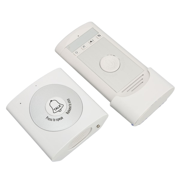 Trådlös intercom dörrklocka 2 Way Talk Klart ljud Stort utbud elektronisk dörrklocka Set för hemmakontor Vit