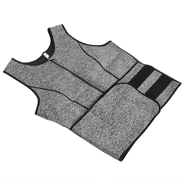 Mäns svett väst kropp shapewear midjetränare svett utomhus fitness sport träning väst grå L