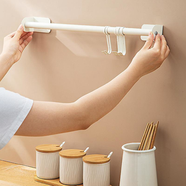 Hvid 50cm hængestangsstøtte