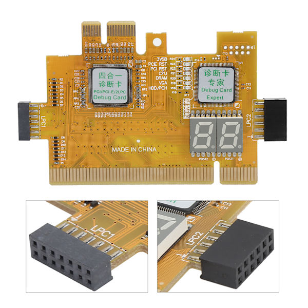 Työpöydän diagnostiikkakortti PCI PCIE 2LPC 4in1 Analysaattori Emolevy 2Bit Debug Post Test Kit