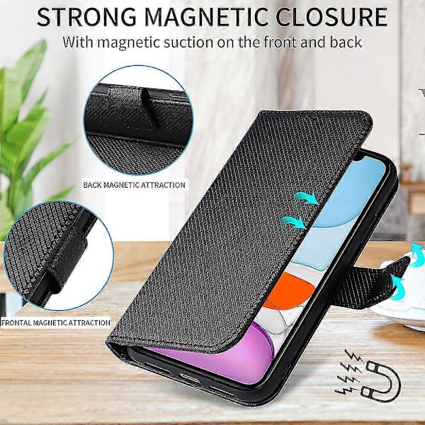 Honor Magic5 Pro 5G Lompakkokotelo - Timanttikuvioitu PU-nahkakansi Musta