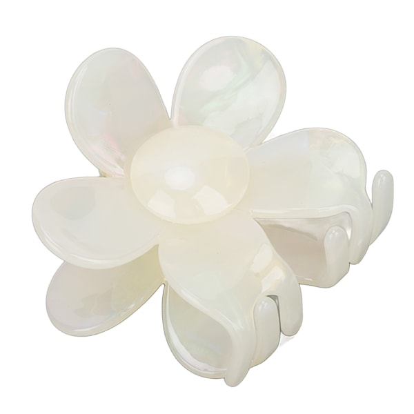 Blomform Hårklämma Acetat Plast Hårklo Clip Bakhuvud Huvudbonader för kvinnor Flickor Krämvitt