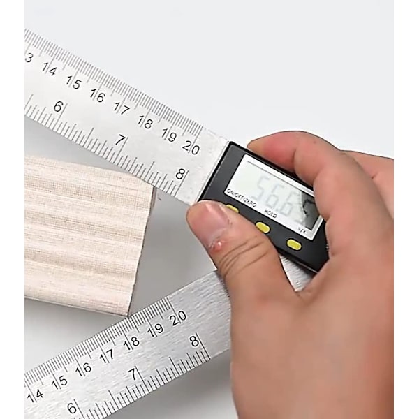 Digital Vinkelmätare Protraktor med Stor LCD-Skärm, 2-i-1 Digital Vattenpass och Vinkelmätare, 7 Tum/200mm Rostfritt Stål Mätlinjal