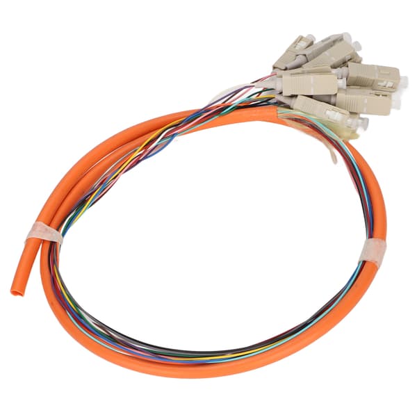 Fiberoptisk kabel 1 meter 12-strenget multimode lavt indføringstab keramisk ferrule patchkabel til telekommunikation