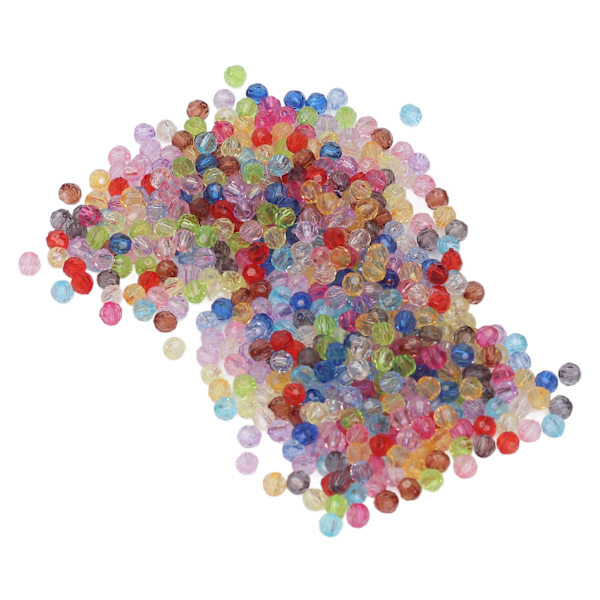 500 stk akryl runde perler fargerike runde akryl små hull perler løse perler for DIY smykkefremstilling
