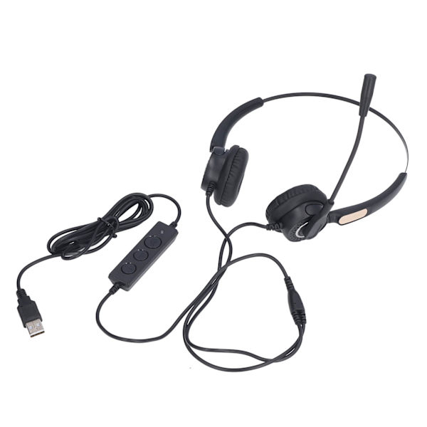 Trådburen telefonheadset brusreducering ergonomisk justerbar volymkontroll USB-datorheadset för online-klasser