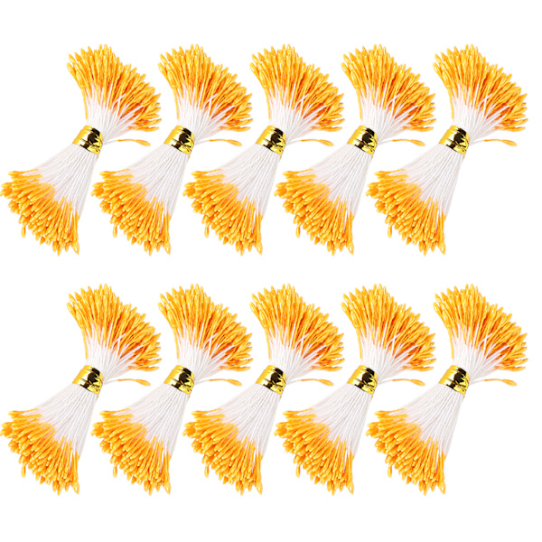 900 stk kunstig stamen gips oransje farge dobbel ende simuleringsbukett Lag tilbehør (1mm (14#))