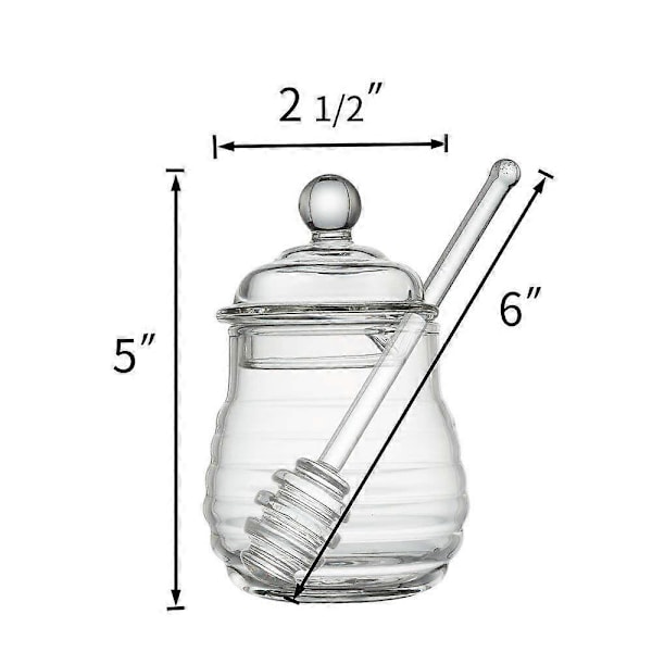 Glas Honungsburk med Skopa Transparent Honungskruka 265 ml, 9 Uns