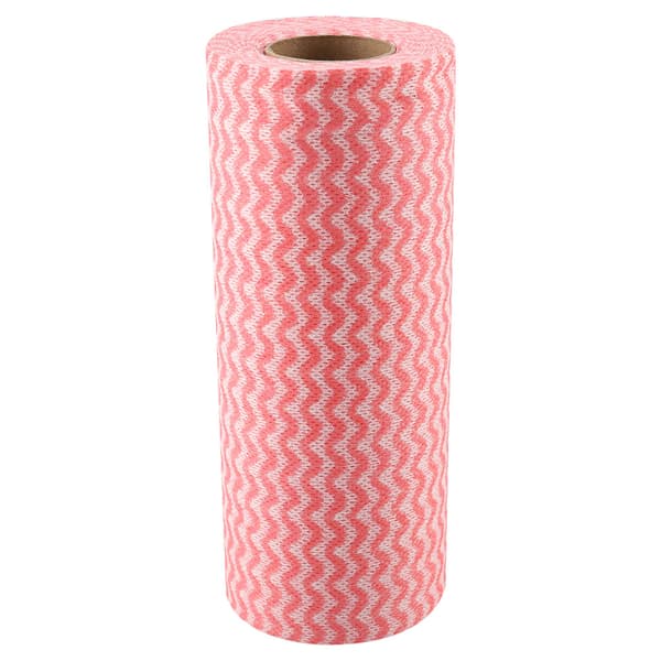 50 st engångs non-stick olja non-woven dammvippa disktrasa handduk för kök (röd)
