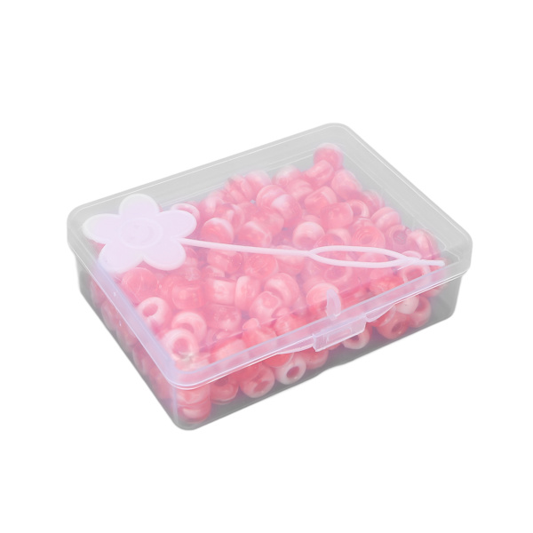 Ponyperlesæt slikfarve DIY-smykkerfremstilling Perler Hårperler til Armbånd Halskæde HåndværksfremstillingRød