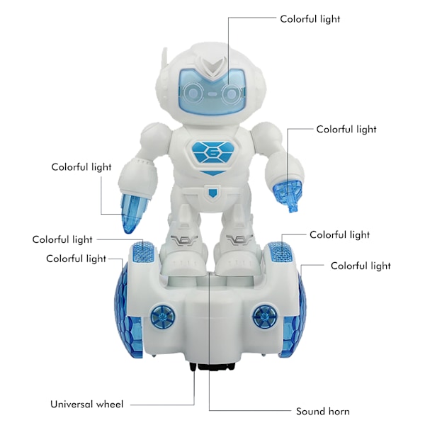 Elektrisk robotlegetøj intelligent dansende robot til børn børn smart robot uddannelseslegetøj med musik blinkende