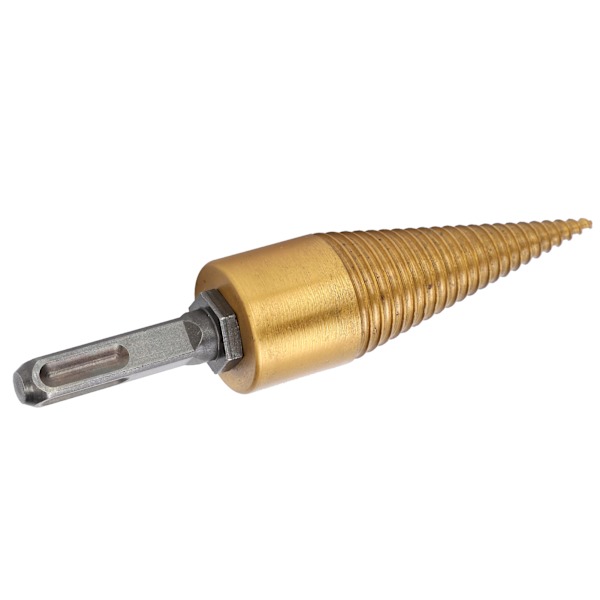 Twist Firewood Splitter Wood Cone Punch Drill Bit Square Shank TiPlating Split Tool 32mm S