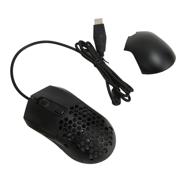 Honeycomb Gaming Mouse RGB Backlight 6 Programmerbare knapper 7200 DPI Letvægts Ergonomisk Wired Gaming Mus til PC Sort