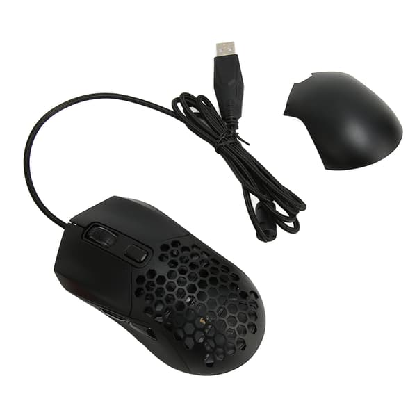 Honeycomb Gaming Mus RGB-baggrundsbelysning 6 Programmerbare knapper 7200 DPI Letvægts Ergonomisk Kablet Gaming Mus til PC Sort