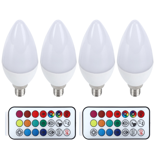 3W RGB färgskiftande ljusglödlampa med fjärrkontroll för heminredning 85265V(E12 RGbPure White 6000K)