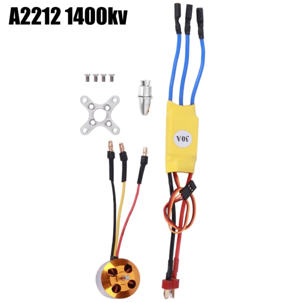30A ESC gul A2212 KV1000 / KV1400 / KV2200 børsteløs motor for fjernkontrolldrone (A2212 KV1400)