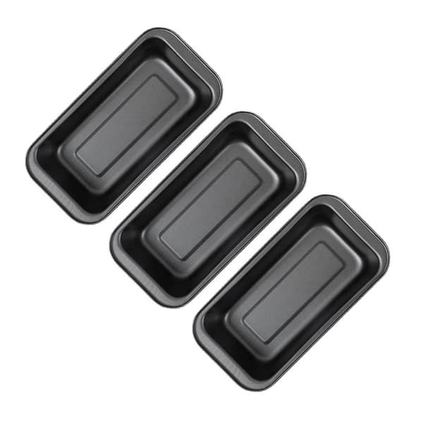 3 st kakbrödsform rektangulär nonstick bakform kolstål brödform svart 15 cm