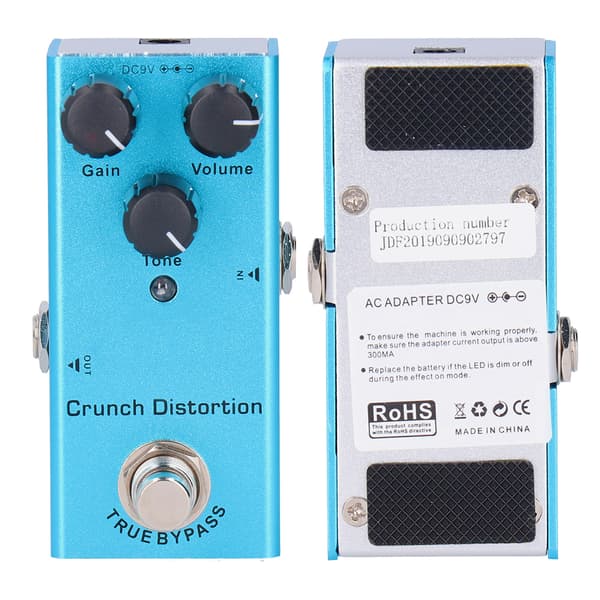 Elektrisk gitar effektpedal Crunch Distortion Mini True Bypass Aluminiumlegering DC 9V JDF‑3