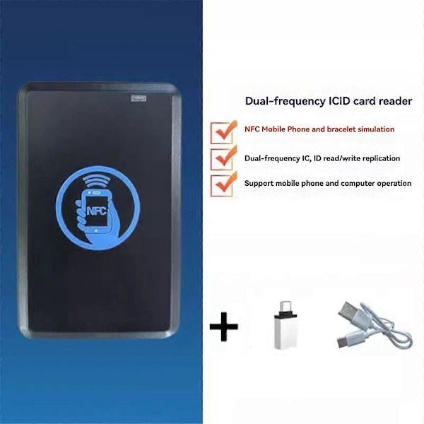 RFID Dubbelfrekvenskopierare NFC Smart Chip Kort Krypteringsläsare