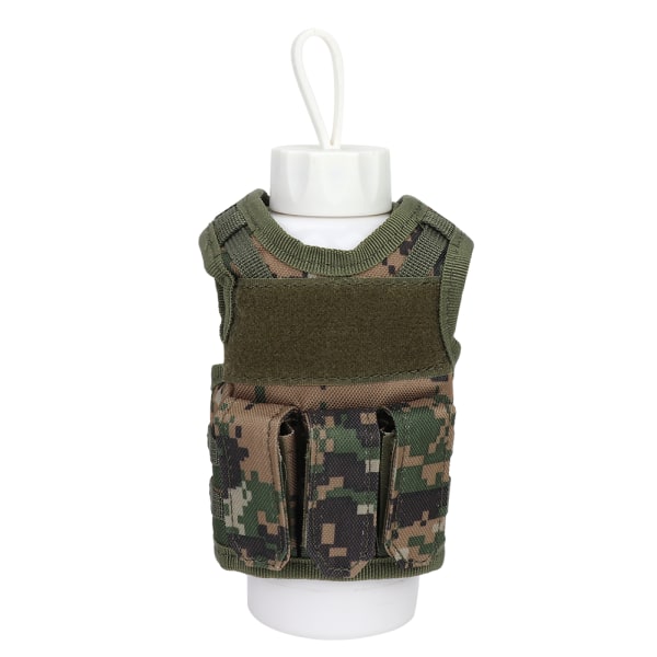 Nylon Outdoor Multifunction Tactics Ølflasketrekk Minivest Form DIY-dekorasjon (Camo)