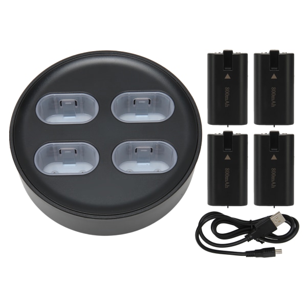 for Xbox One-kontroller batteripakke Lader 4x800mAh ladestasjon Oppladbar batteripakke for Xbox One S X